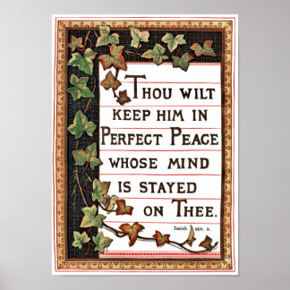 Isaiah 26:3 Victorian Scripture Poster