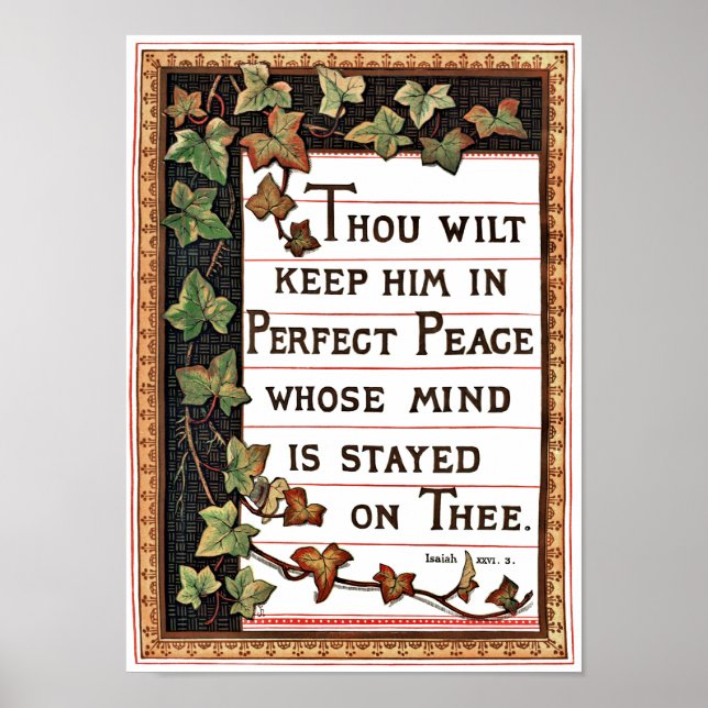 Isaiah 26:3 Victorian Scripture Poster (Front)