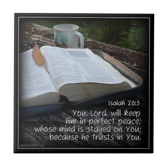Isaiah 26v3 - Perfect Peace - Bible Tile (Front)
