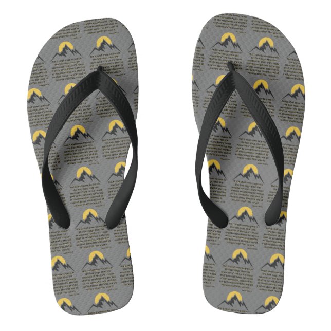 Isaiah 2:2 Bible Scripture Quote G All-Over Unisex Flip Flops (Footbed)
