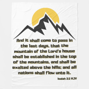 Isaiah 2:2 Bible Scripture Quote KJV Fleece Blanket