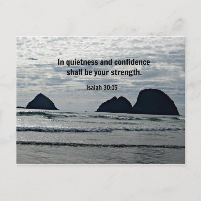 Isaiah 30:15 In quietness and confidence shall be Postcard (Front)