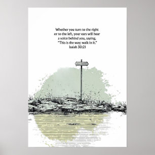 Isaiah 30:21 Christian Wall Art Faith Decor