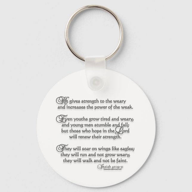 Isaiah 40:29-31 keychain (Front)