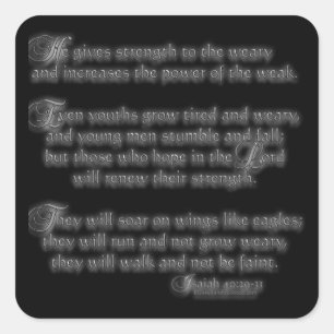 Isaiah 40:29-31 square sticker