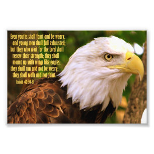 Isaiah 40:30-31 with Bald Eagle Photo Print