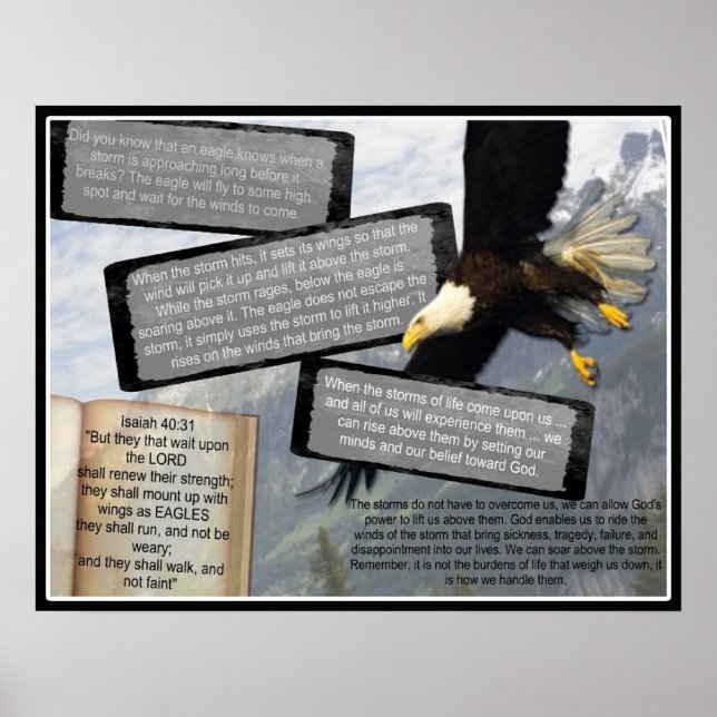 ISAIAH 40:31 AILES D'AIGLE DE POSTER INSPIRATIONNE (Devant)
