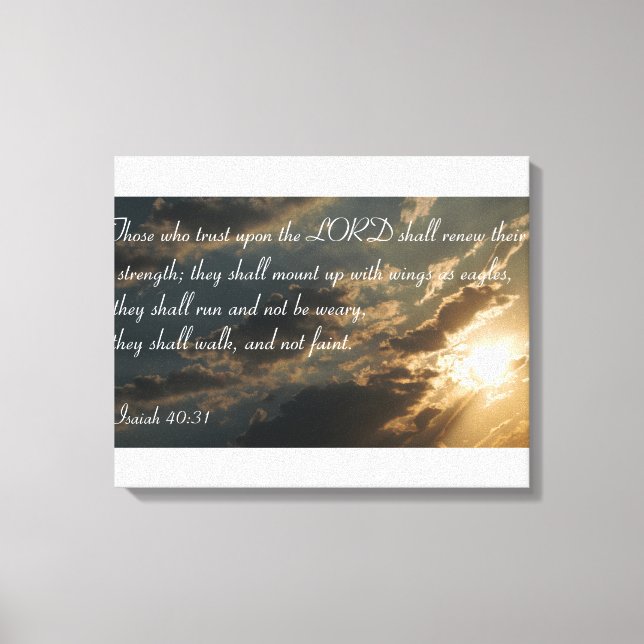 Isaiah 40:31 bible verse canvas print (Front)