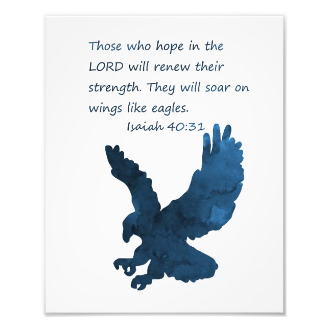 Isaiah 40 31 Bible Verse Eagle Photo Print (Front)