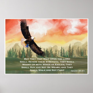 Isaiah 40:31 Bible Verse Mount on Wings Poster