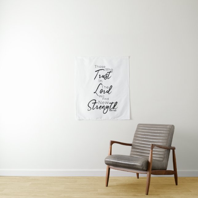 Isaiah 40:31 Bible Verse Script Font Christian Tapestry (In Situ)