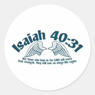 Isaiah 40:31 classic round sticker