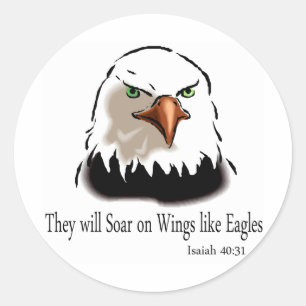 Isaiah 40 31 classic round sticker
