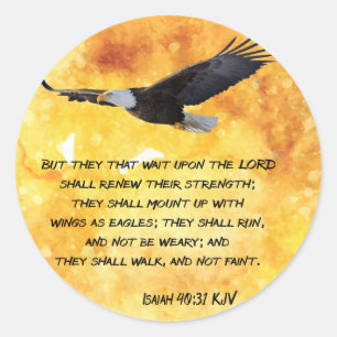Isaiah 40:31 classic round sticker