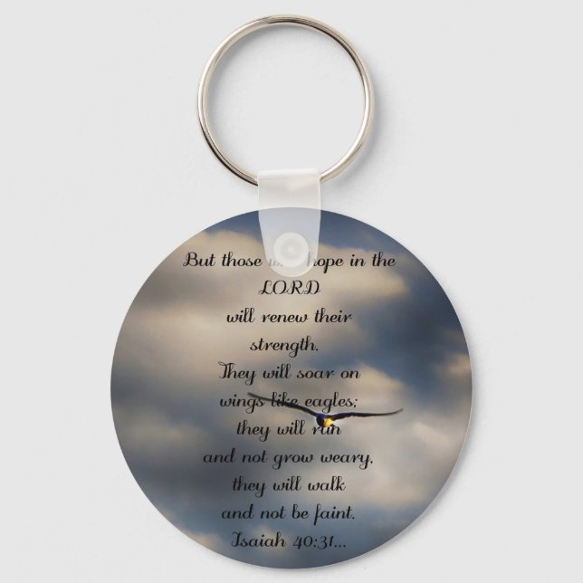 Isaiah 40:31 Custom Christian Bible Verse Gift Keychain (Front)