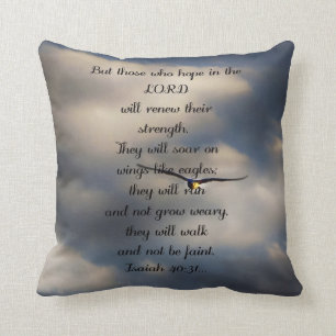 Isaiah 40:31 Custom Christian Bible Verse Gift Throw Pillow