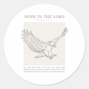 Isaiah 40:31 Hope in the Lord Classic Round Sticker