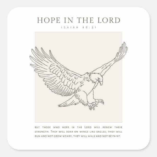 Isaiah 40:31 Hope in the Lord Square Sticker (Front)