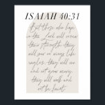 Isaiah 40:31 Minimal Boho Beige Arch Poster<br><div class="desc">But those who hope in the Lord will renew their strength...  -Isaiah 40:31 Minimal Boho Beige Arch Script</div>