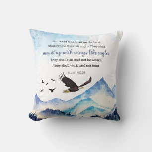 Isaiah 40:31 Mount up with wings like eagles Throw Pillow