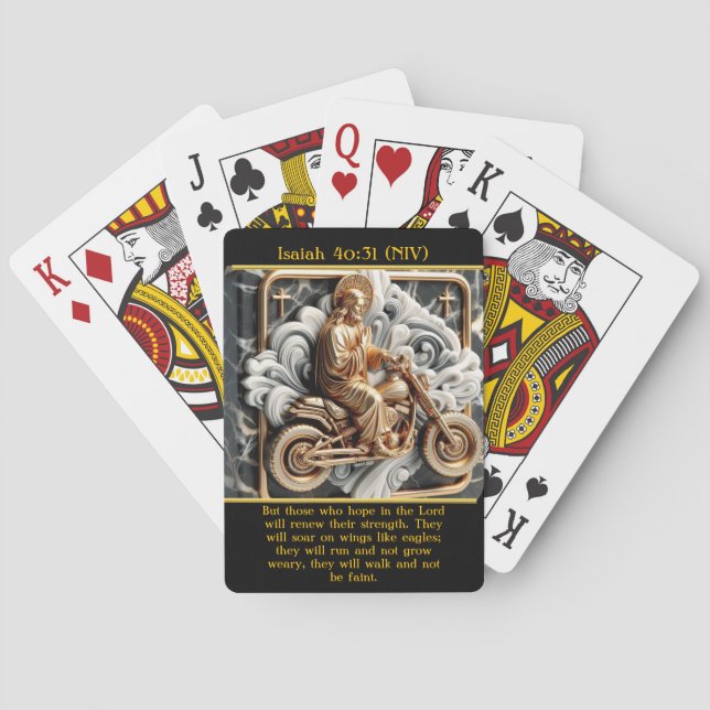 Isaiah 40:31 Ride Through Life AI Art Playing Cards (Back)
