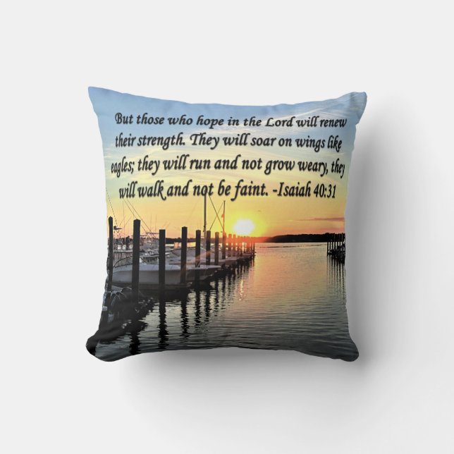 ISAIAH 40:31 SCRIPTURE VERSE THROW PILLOW (Front)