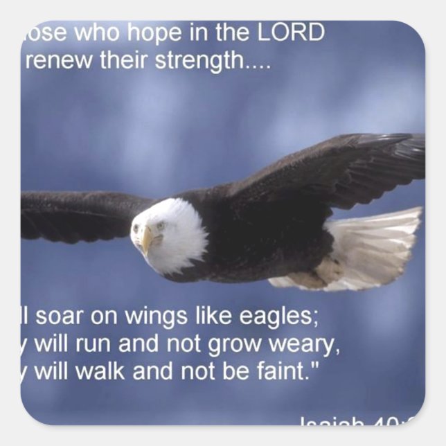 Isaiah 40:31 square sticker (Front)