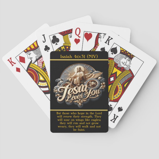 Isaiah 40:31 Strength in Motion AI Art Playing Cards (Back)