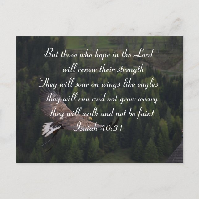 Isaiah 40:31 - They Will Soar On Wings Like Eagle Postcard (Front)