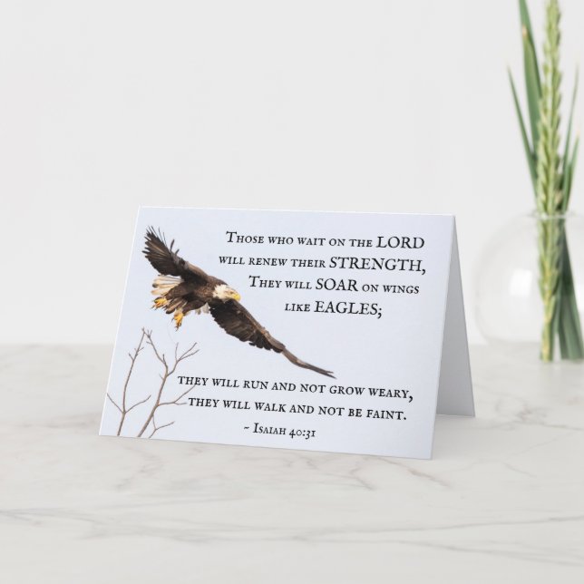 Isaiah 40:31 Those who wait on the Lord, Bible Card (Front)