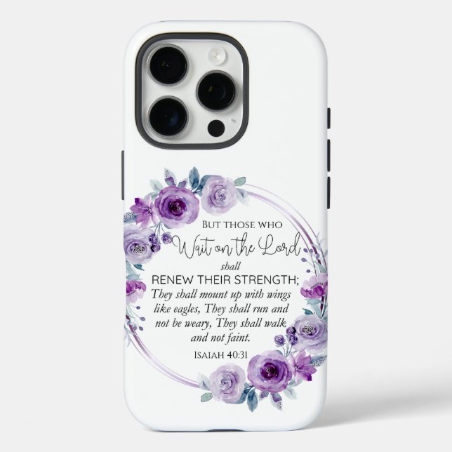 Isaiah 40:31 Those who Wait on the Lord Floral Case-Mate iPhone Case (Back)
