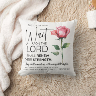 Isaiah 40:31 Those who Wait on the Lord Flower Throw Pillow