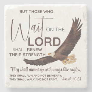 Isaiah 40:31 Those who Wait on the Lord Scripture Stone Coaster