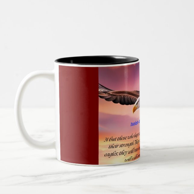 "Isaiah 40:31" Two-Tone Coffee Mug (Left)