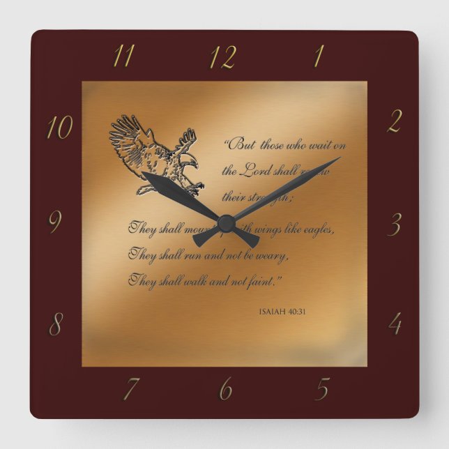 Isaiah 40:31 Wall Clock (Front)