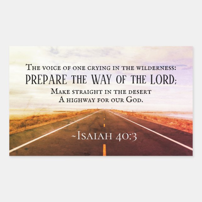 Isaiah 40:3-5 Prepare the way of the Lord, Bible Sticker (Front)