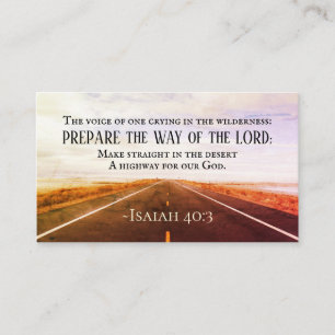 Isaiah 40:3 Prepare the way of the Lord, Bible Business Card