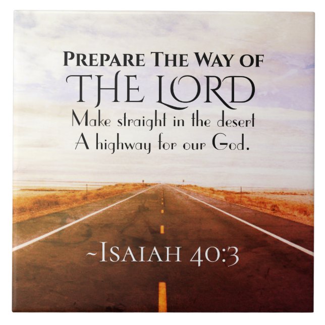 Isaiah 40:3 Prepare the way of the Lord, Bible Tile (Front)