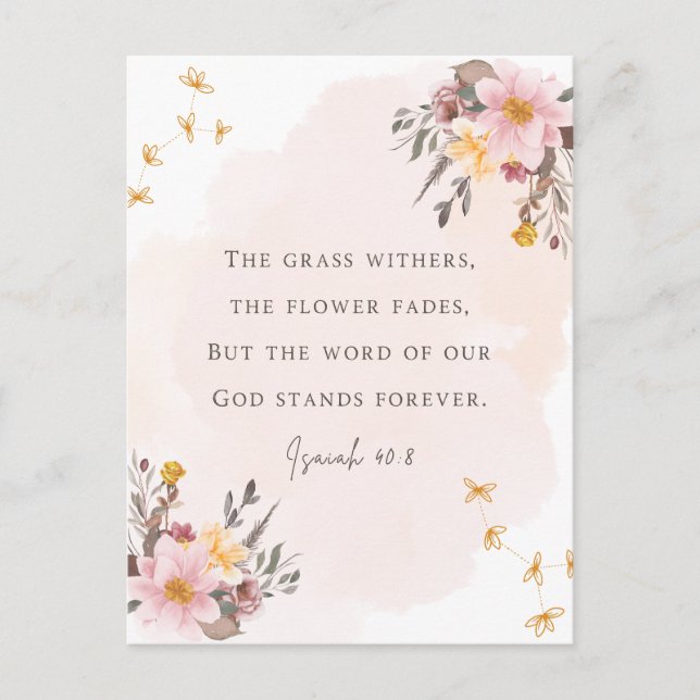 Isaiah 40:8 Bible Verse Postcard (Front)