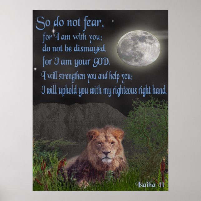 Isaiah 41: 10 christian poster (Front)