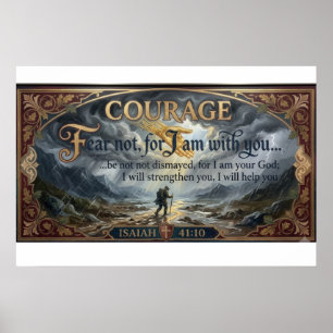 Isaiah 41:10 Courage Canvas Poster Fear Not Art