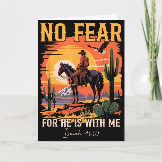 Isaiah 41_10 Cowboy Bible Verse Christian Western  Card (Front)