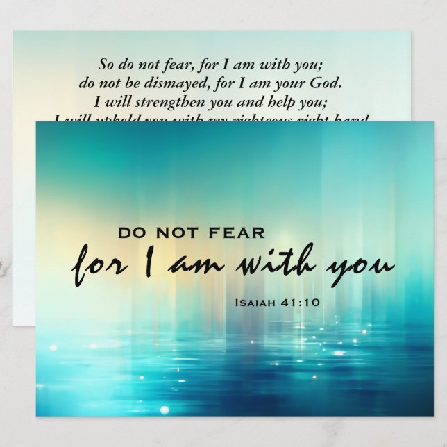 Isaiah 41:10 Do Not Fear Bible Verse Flat Card (Front/Back)