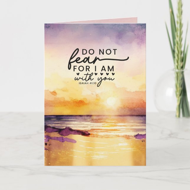 Isaiah 41:10 Do not fear I am with you Bible Verse Card (Front)