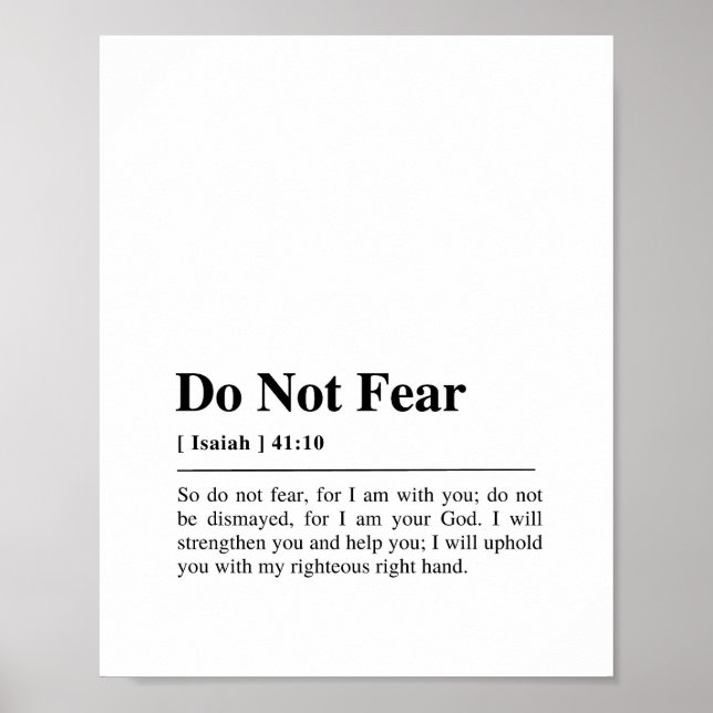 Isaiah 41:10 Do Not Fear Poster (Front)