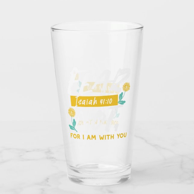 Isaiah 41:10 - Fear Not Inspirational Bible Verse  Glass (Back)