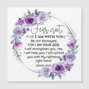 Isaiah 41:10 Fear not Purple Floral Scripture