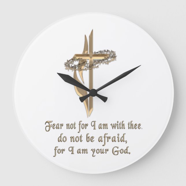 Isaiah 41:10 t-shirts large clock (Front)