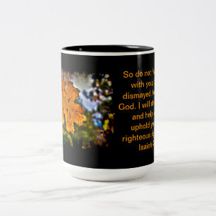 Isaiah 41:10 Two-Tone coffee mug