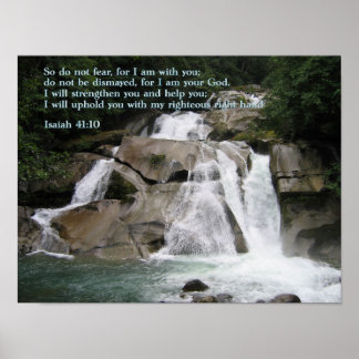 Isaiah 41:10 Waterfall Poster
